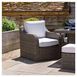 'Peony' Luxury Rattan 8 Seater Garden Sofa Set with Rectangular Fire Pit Table and Stools in Stone by Primrose Living -Garden Furniture Shop FU102401 7 4391