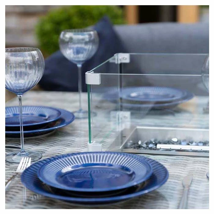 'Peony' Luxury Rattan 8 Seater Garden Sofa Set with Rectangular Fire Pit Table and Stools in Pebble by Primrose Living 4 'Peony' Luxury Rattan 8 Seater Garden Sofa Set with Rectangular Fire Pit Table and Stools in Pebble by Primrose Living - Image 4