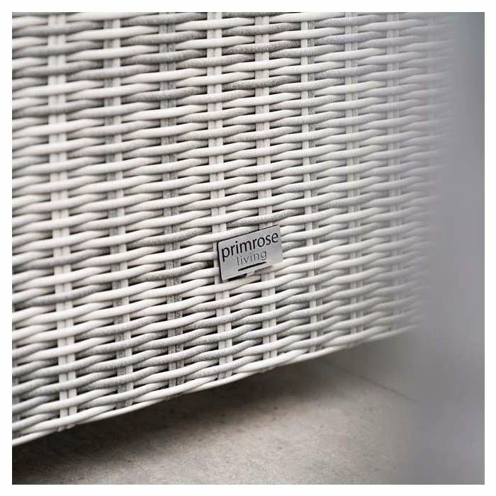 'Peony' Luxury Rattan 8 Seater Garden Sofa Set with Rectangular Fire Pit Table and Stools in Pebble by Primrose Living 5 'Peony' Luxury Rattan 8 Seater Garden Sofa Set with Rectangular Fire Pit Table and Stools in Pebble by Primrose Living - Image 5