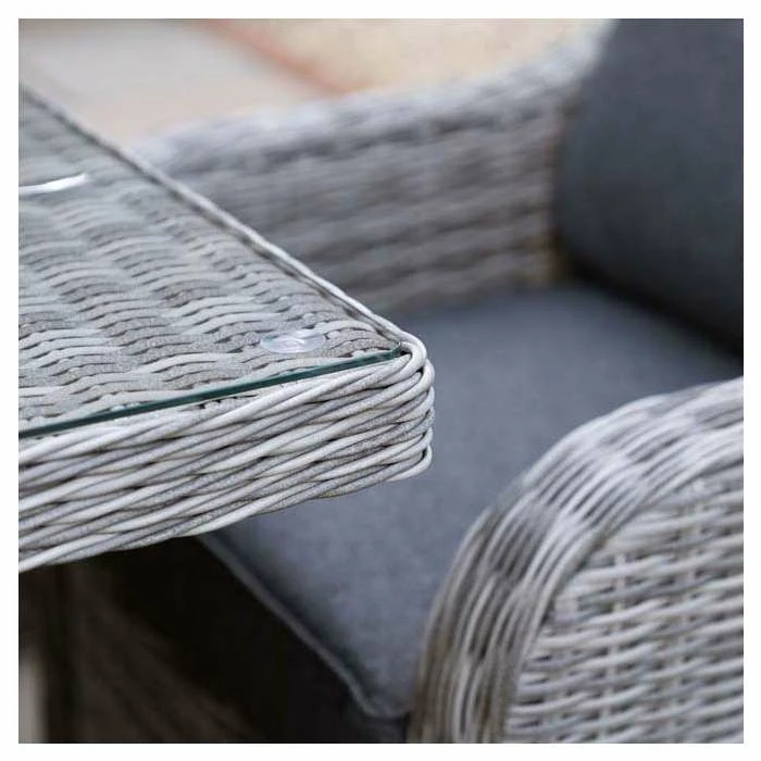 'Peony' Luxury Rattan 8 Seater Garden Sofa Set with Rectangular Fire Pit Table and Stools in Pebble by Primrose Living 8 'Peony' Luxury Rattan 8 Seater Garden Sofa Set with Rectangular Fire Pit Table and Stools in Pebble by Primrose Living - Image 8