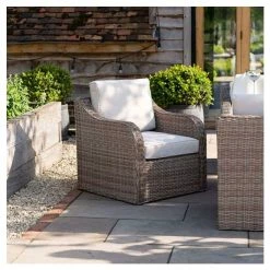 'Peony' Luxury Rattan 8 Seater Garden Sofa Set with Rectangular Fire Pit Table by Primrose Living -Garden Furniture Shop FU102403 3 0095