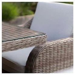 'Peony' Luxury Rattan 8 Seater Garden Sofa Set with Rectangular Fire Pit Table by Primrose Living -Garden Furniture Shop FU102403 6 5156