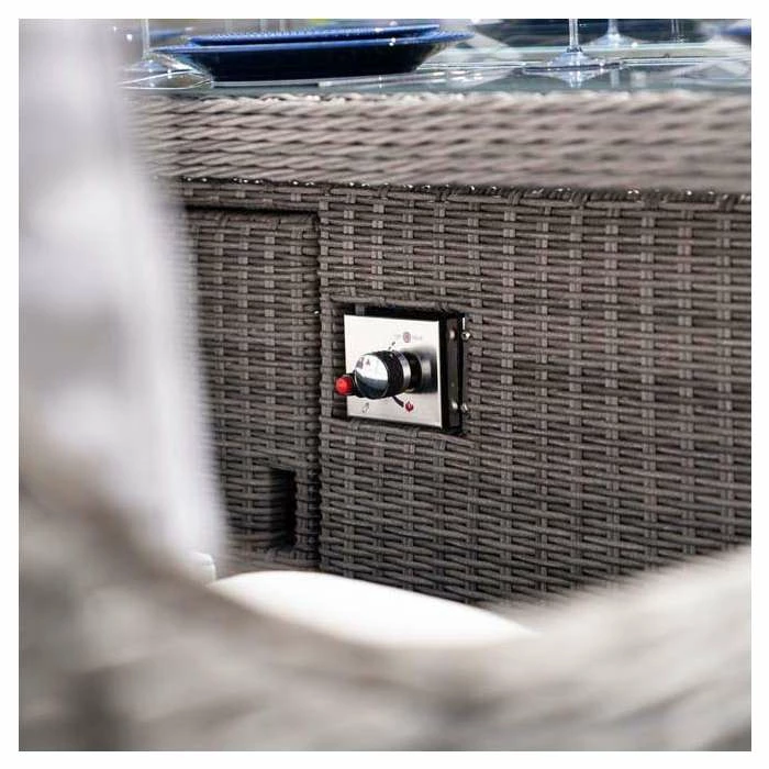 'Peony' Luxury Rattan 8 Seater Garden Sofa Set with Rectangular Fire Pit Table in Stone by Primrose Living 8 'Peony' Luxury Rattan 8 Seater Garden Sofa Set with Rectangular Fire Pit Table in Stone by Primrose Living - Image 8