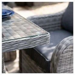 'Peony' Luxury Rattan 8 Seater Garden Sofa Set with Rectangular Fire Pit Table in Pebble by Primrose Living -Garden Furniture Shop FU102405 2 53b2