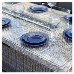 'Peony' Luxury Rattan 8 Seater Garden Sofa Set with Rectangular Fire Pit Table in Pebble by Primrose Living -Garden Furniture Shop FU102405 6 d49d