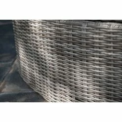 'Peony' Luxury Rattan Modular Daybed Sofa Set with Retractable Canopy in Pebble by Primrose Living -Garden Furniture Shop FU102406 Light Grey Material aa53