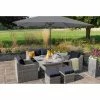 'Peony' Luxury Rattan 6 Seater Garden Sofa Set with Square Rising Table and Parasol in Pebble by Primrose Living