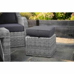 'Peony' Luxury Rattan 9 Seater Garden Sofa Set with Square Rising Table and Footstools in Pebble by Primrose Living 15 'Peony' Luxury Rattan 9 Seater Garden Sofa Set with Square Rising Table and Footstools in Pebble by Primrose Living -Garden Furniture Shop FU102426 Light Grey Footstool fce7