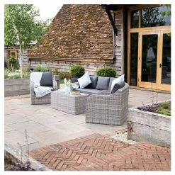 'Peony' Luxury Rattan 5 Seater Garden Sofa Set with Coffee Table in Pebble by Primrose Living 11 'Peony' Luxury Rattan 5 Seater Garden Sofa Set with Coffee Table in Pebble by Primrose Living -Garden Furniture Shop FU102436 2 41ee