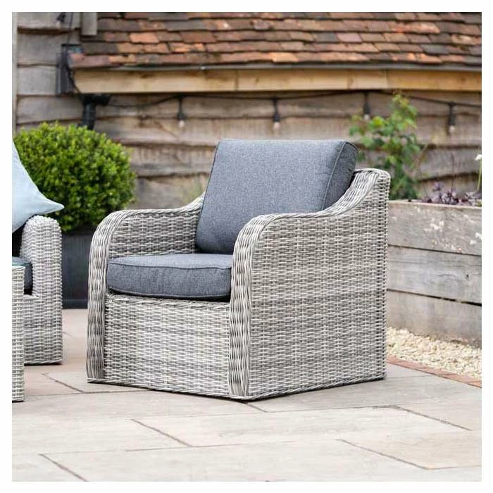 'Peony' Luxury Rattan 5 Seater Garden Sofa Set with Coffee Table in Pebble by Primrose Living 2 'Peony' Luxury Rattan 5 Seater Garden Sofa Set with Coffee Table in Pebble by Primrose Living - Image 2