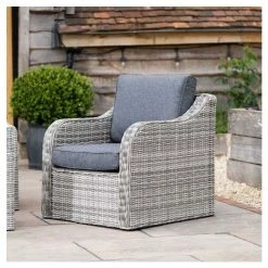 'Peony' Luxury Rattan 4 Seater Garden Sofa Set with Coffee Table in Pebble by Primrose Living -Garden Furniture Shop FU102437 8 faab