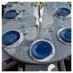 Classic Rattan 8 Seater Oval Garden Dining Set with Parasol in Stone by Primrose Living -Garden Furniture Shop FU102448 7 36fa