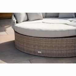 Classic Rattan Modular Daybed Sofa Set with Retractable Canopy by Primrose Living