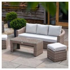Classic Rattan 5 Seater Garden Sofa Set with Coffee Table and Footstools by Primrose Living -Garden Furniture Shop FU102455 3 40a6