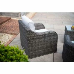 Classic Rattan 4 Seater Garden Sofa Set with Coffee Table in Stone by Primrose Living