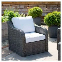 Classic Rattan 5 Seater Garden Sofa Set with Coffee Table in Stone by Primrose Living -Garden Furniture Shop FU102458 4 071a