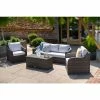 Classic Rattan 5 Seater Garden Sofa Set with Coffee Table in Stone by Primrose Living