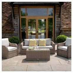 Classic Rattan 5 Seater Garden Sofa Set with Coffee Table by Primrose Living -Garden Furniture Shop FU102459 Main efe4