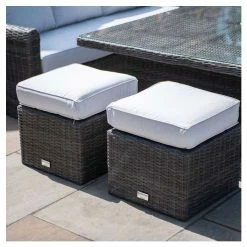 Classic Rattan 8 Seater Garden Sofa Set with Rectangular Rising Table and Parasol in Stone by Primrose Living -Garden Furniture Shop FU102460 7 31b0