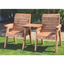 Charles Taylor Wooden Garden Twin Companion Set with Grey Cushion and Fitted Cover