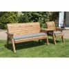 Charles Taylor Wooden Garden 4 Seater Companion Set with Grey Cushion