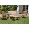 Charles Taylor Wooden Garden 5 Seater Multi Set with Grey Cushion