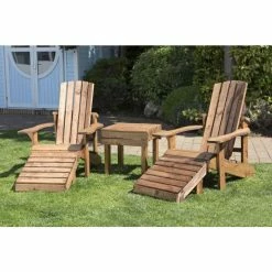 Charles Taylor Aidendack Wooden Garden Chairs and Table Grey Set