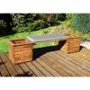 Charles Taylor Wooden Garden Deluxe Planter Bench with Grey Cushion