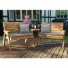Charles Taylor Wooden Garden Twin Bench Angled Set with Grey Cushion and Standard Covers
