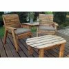 Charles Taylor Wooden Garden Twin Companion Dining Angled Set with Grey Cushion