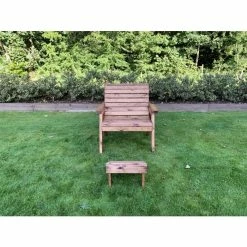 Charles Taylor Wooden Garden Grand Chair c/w Footstool