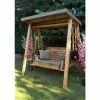 Charles Taylor Wooden Garden Dorset Two Seat Swing Grey with Grey Cushion