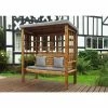 Charles Taylor Wooden Garden Bramham Three Seat Arbour Grey with Grey Cushion