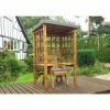 Charles Taylor Wooden Garden Wentworth Single Arbour Grey with Grey Cushion