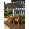 Charles Taylor Wooden Garden Four Seater Rectangular Table Set with Grey Cushion