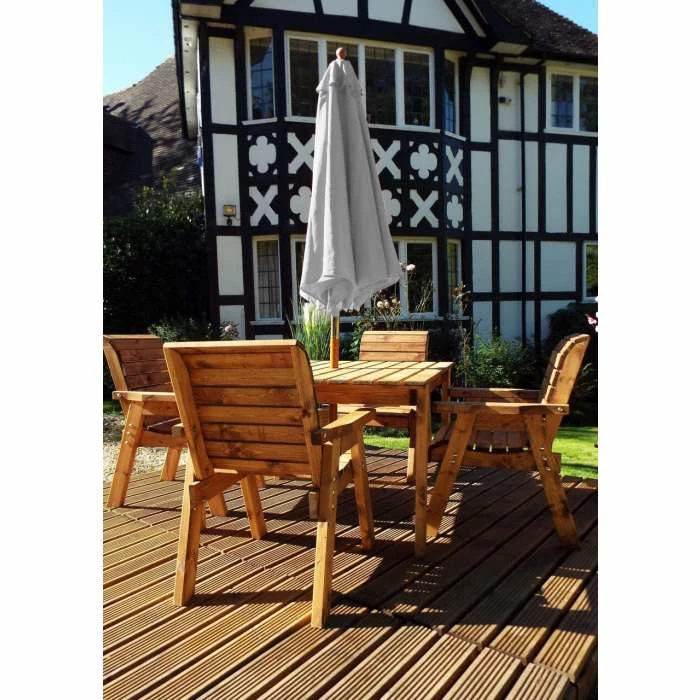 Charles Taylor Wooden Garden Four Seater Square Table Set with Grey Cushion 3 Charles Taylor Wooden Garden Four Seater Square Table Set with Grey Cushion - Image 3