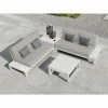 Lagos Weatherproof Corner Sofa Set with Side Tables in White by Norfolk Leisure