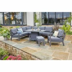 Timber Weatherproof Corner Sofa Set with Coffee Table & Armchair by Norfolk Leisure -Garden Furniture Shop FU102976 2 867e