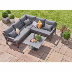 Timber Mini Weatherproof Corner Sofa Set with Coffee Table by Norfolk Leisure