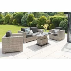 Aya Weatherproof Lounge Set with Rectangular Coffee Table by Norfolk Leisure