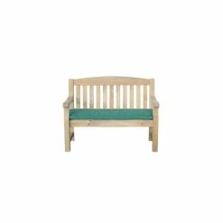 Emily 4ft Wooden Bench with Green Pad