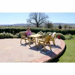 Wooden Charlotte Rectangle Table with 1 Bench and 2 Chairs 10 Wooden Charlotte Rectangle Table with 1 Bench and 2 Chairs -Garden Furniture Shop FU103384 4 ac18