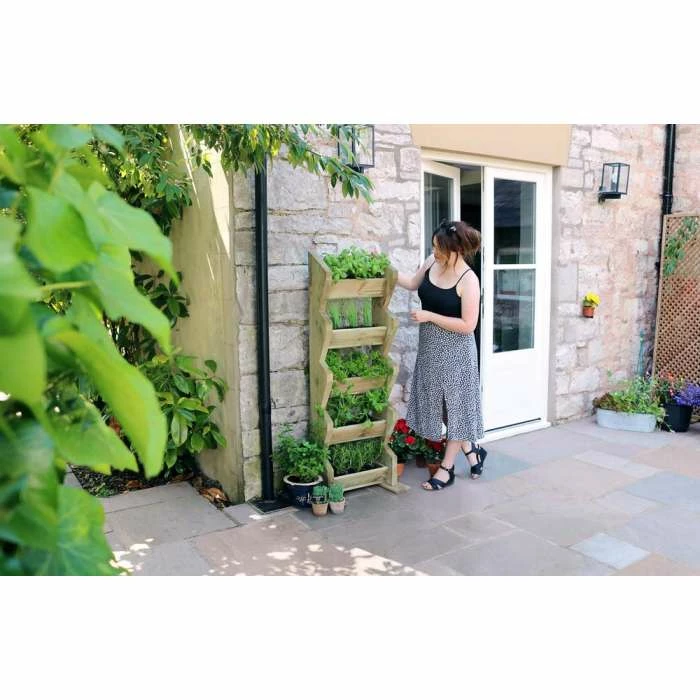 Zest Wooden Tall Vertical Herb Stand 2 Zest Wooden Tall Vertical Herb Stand - Image 2