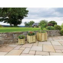 Set of 3 Wooden Holywell Planters