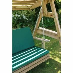 Wooden Miami 3 Seater Swing Seat and Green Pad -Garden Furniture Shop FU103421 4 042e