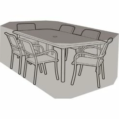 Rectangular 6 Seater Furniture Set Cover 270cm x 89cm - Super Tough - Dark Green 7 Rectangular 6 Seater Furniture Set Cover 270cm x 89cm - Super Tough - Dark Green -Garden Furniture Shop FU10599 add image 2 a140