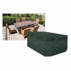 Rectangular 6 Seater Furniture Set Cover 270cm x 89cm - Super Tough - Dark Green 8 Rectangular 6 Seater Furniture Set Cover 270cm x 89cm - Super Tough - Dark Green -Garden Furniture Shop FU10599 add image 3 9712