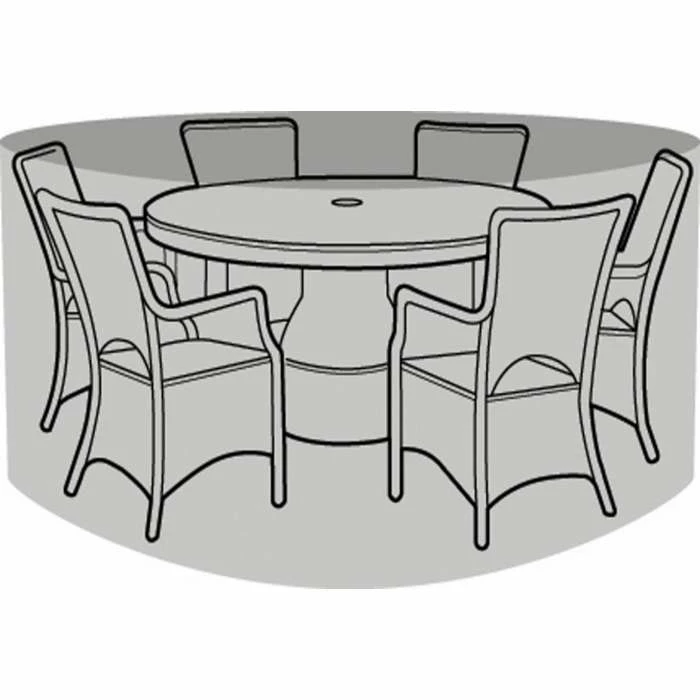 Round 6 Seater Furniture Set Cover 225cm x 89cm - Premium - Black 2 Round 6 Seater Furniture Set Cover 225cm x 89cm - Premium - Black - Image 2