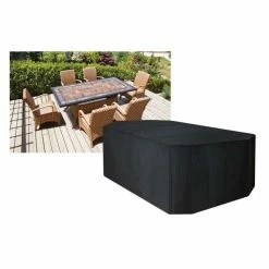 Rectangular 6 Seater Furniture Set Cover 270cm x 89cm - Premium - Black -Garden Furniture Shop FU10617 add image 3 123d