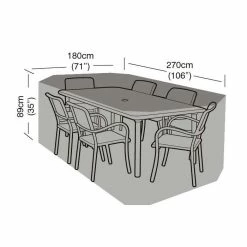Rectangular 6 Seater Furniture Set Cover 270cm x 89cm - Premium - Green